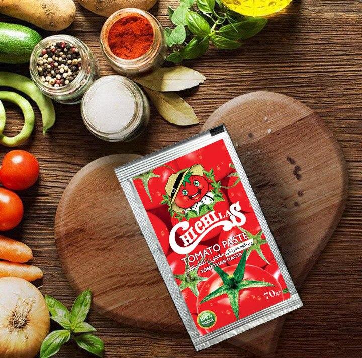 High-quality tomato paste sachet 27% brix supplied for export and wholesale, offering rich flavor and safe packaging.