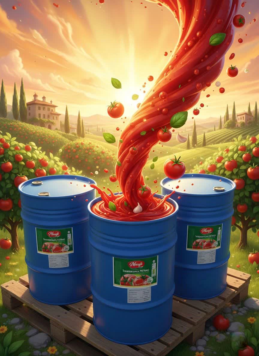 Discover high-quality Aseptic tomato paste with color grade 2 or higher, offering rich flavor, long shelf life, and no chemical preservatives.